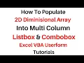 2D Array Populate Listbox Combobox VBA