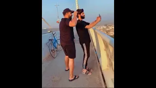 مقلب احمد البجاري شمر الباسكل من جسر اليطالي 