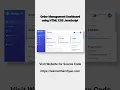 Responsive Order Management Dashboard using HTML CSS JavaScript Light Dark Mode