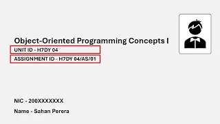 OOPC I Assignment Guidelines