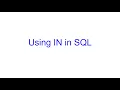 Using the IN keyword in SQL SQL Bits Kovolff
