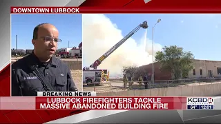 Lubbock firefighters battling abandoned building fire