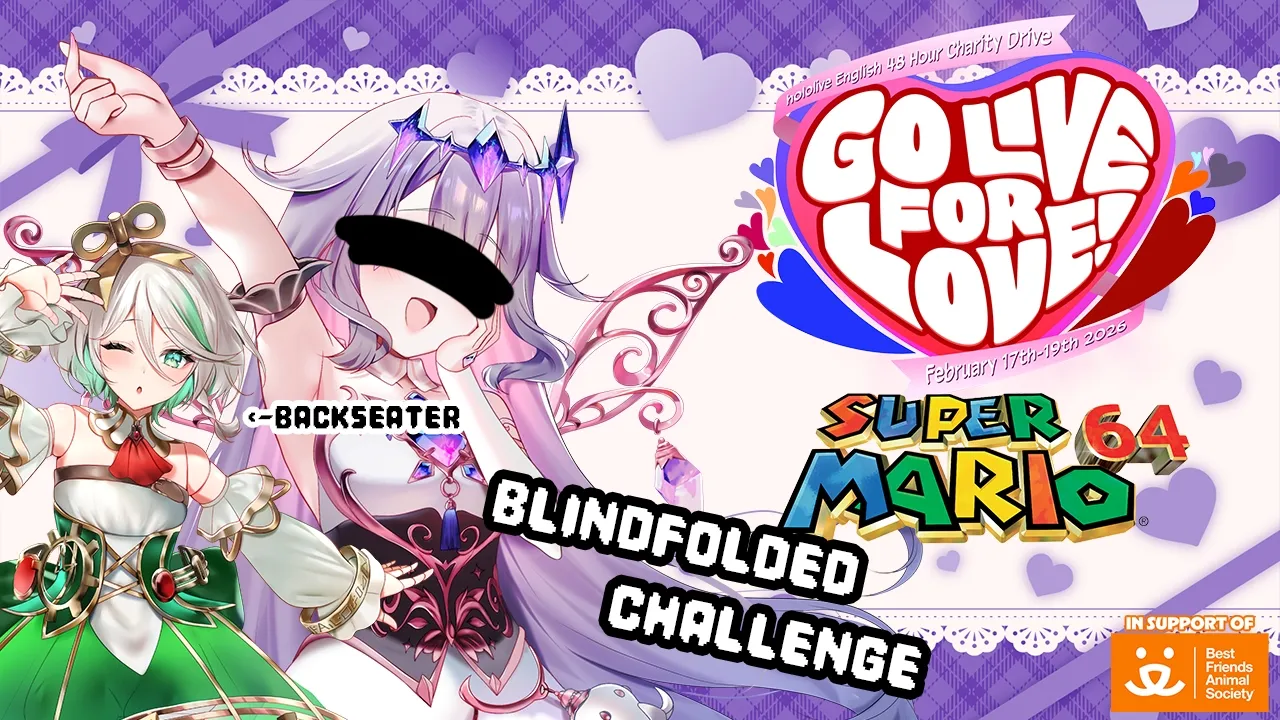 【GO LIVE for LOVE!】BLINDFOLDED GAMING: MARIO 64 【IN 3D WITH @holoen_ceciliaimmergreen 】