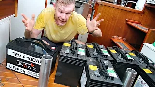 LiFePO4 BATTERY BANK INSTALLATION | Unowix VS Battle Born & Dakota Lithium | Sailboat Story 210