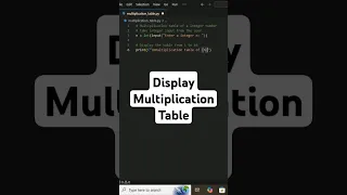 multiplication table in python