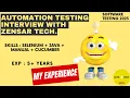 Automation Testing interview with Zensar Skills Java Selenium Manual Software Testing Zone