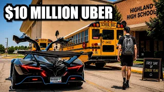 Taking my Son to High School in the $5,000,000 Apollo OCEAN DRAGON.
