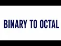Binary to octal conversion