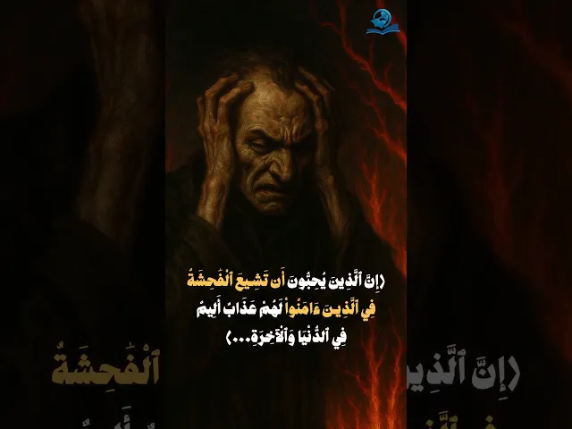 ⁣إِنَّ ٱلَّذِينَ يُحِبُّونَ أَن تَشِيعَ ٱلْفَٰحِشَةُ فِى ٱلَّذِينَ ءَامَنُواْ لَهُمْ عَذَابٌ أَلِيمٌ