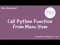 How To Call Python Function From Menu Item in Odoo