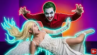 An angel was sleeping and playing with her phone when the clown found her. #Clown #Angel