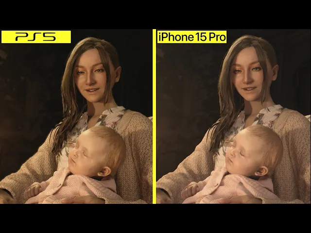 Resident Evil Village iPhone 15 Pro vs PS5 Graphics Comparison