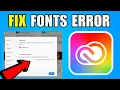 How To Fix Adobe Fonts Error In Creative Cloud 2026 New Update