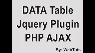 DataTable in php Mysql and Ajax example by WebTuts