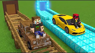 ZENGİN vs FAKİR: Araba Tünel Gelişimi (Minecraft)