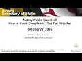 Notary Town Hall How to Avoid Complaints Top 10 Mistakes a Notary Makes October 28 2025