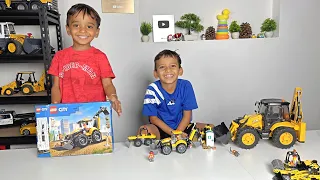 Chiku & Nikku Build LEGO JCB & Play with Amazing Construction Toys! 🧱🚜 | CN Brothers