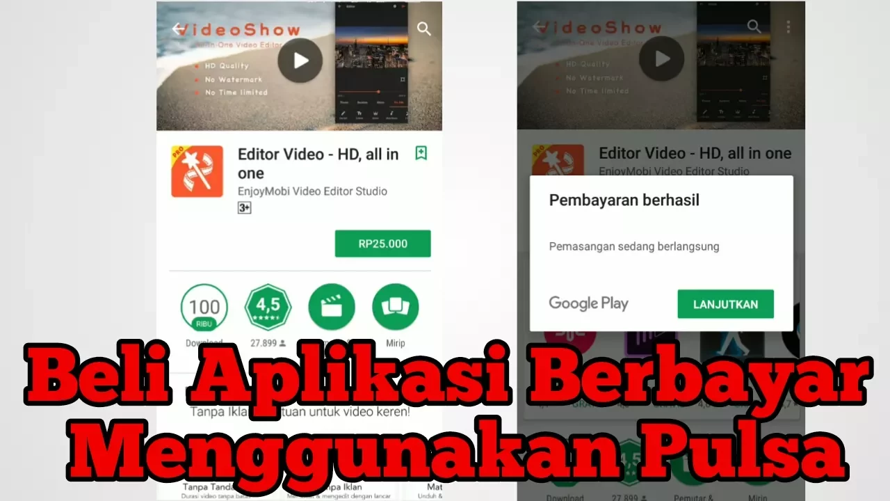 Tutorial Beli Aplikasi di PlayStore dengan Potong Pulsa