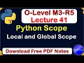 O-Level M3 R5 Python Scope Local and Global Scope with Example Lecture 41