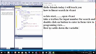 HOW TO LINEAR SEARCH IN VB NET
