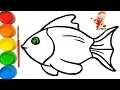 How to Draw and Color a Fish - Coloring Pages for Kids