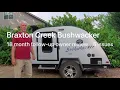 Braxton Creek Bushwacker teardrop camper 18 month owner review follow up