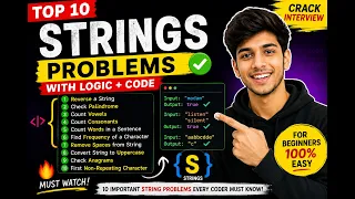 10 JavaScript String Problems You MUST Solve Beginner to Interview Level