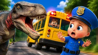 Baby Police Saves the School Bus | Dinosaur Chase | Kids Cartoon