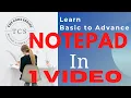 Notepad complete tutorial in hindi Windows notepad tutorial for beginners ll basic to advance level