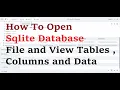 How To Open Sqlite Database File and View Tables Columns and Data Hindi