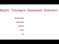 Right Triangle Downward Pattern using nested loops in C