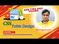 Styling HTML table with CSS - Web DesignUX Tutorial CSS In Hindi W3 Programmer