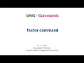 UNIX and Shell Scripts Tutorials Understanding the UNIX factor Command