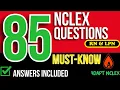 NCLEX Practice Test 85 Questions for RN LPN High Yield NGN Case Study Review