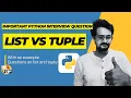 Important Python Interview Question List vs Tuple Example Questions on List and Tuple FLM