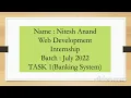 Basic Banking System - 1 Sparks Foundation Web Development Anand