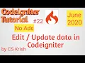 How To Edit Update Data in Database Using Codeigniter