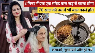 🛑💯ना हेयर Dye ना कलर सिर्फ 5 मिनट लगाओ सुखाओ और सारे सफेद बाल जड़ से काले /Grey Hair to Black Hair