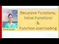 Recursive function Inline function function overloading