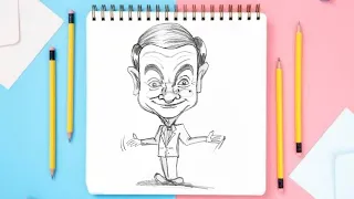 How To Draw Caricature Of Mr Bean رسم كاريكاتير مستر بين  How To Draw Caricature Of Mr Bean رسم كاريكاتير مستر بين