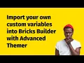 Import your own custom variables into Bricks Builder with Advanced Themer