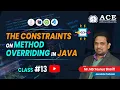Class THE CONSTRAINTS on METHOD OVERRIDING in JAVA Complete Course ACE Engg College