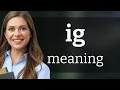 Ig what is IG definition