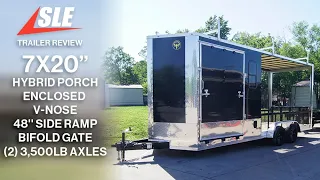 Review of 7x20 Black Enclosed Hybrid Trailer with 48 Side Ramp