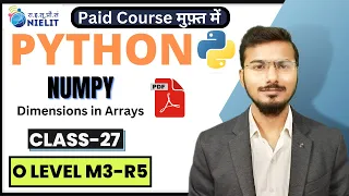 Python O level Full course in Hindi Python for beginners in Hindi m3r5 python NumPy Arrays