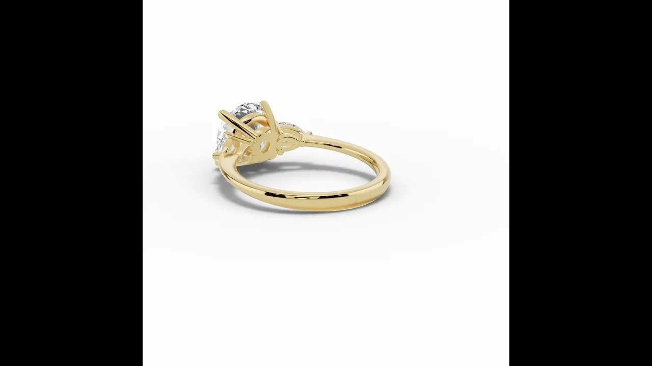 Vionne Round Three-Stone Engagement Ring