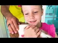 Nastya takes care of her puppy named Like