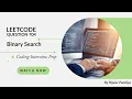Leetcode Q-704 Binary Search - DSA Interview Prep by Rijans Patoliya