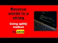 Reverse words in a String using split method in JAVA Basic Interview question FAQ full explanation