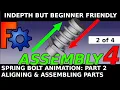 Freecad Assembly Animation Spring moving bodies Part 2 of 4 - Beginner friendly mechanical movement
